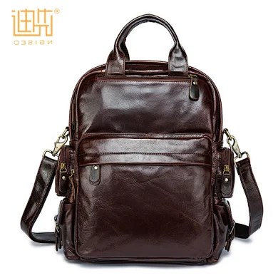 Fashion Trend Oil Wax Leather Dual-use Bag Shoulder Messenger Bag Cowhide Backpack