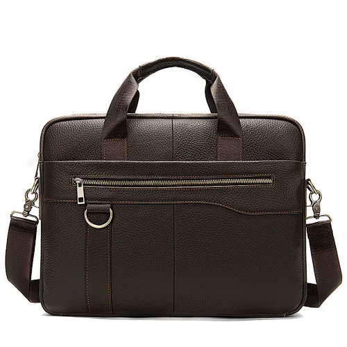 Office Work Computer Shoulder Bag Business Travel Handbag Vintage Full Grain Leather Messenger Bag Leather Briefcase for Men