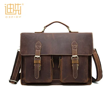 Profession design multipurpose cowhide leather handbag briefcase