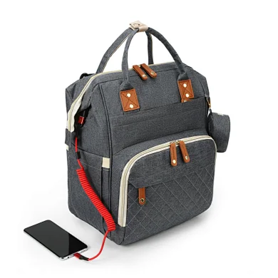 2022 Unisex Designer All In One Vegan Luxury Wide Open Stroller Baby Diaper Storage Weekend Bag Backpack