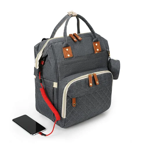 2022 Unisex Designer All In One Vegan Luxury Wide Open Stroller Baby Diaper Storage Weekend Bag Backpack