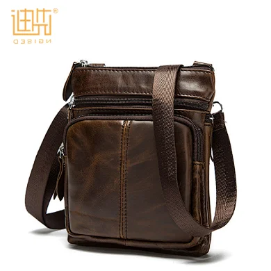 Wholesale Manufacturer Retro Casual Genuine Leather Men Crossbody  travel messenger bag For Cell Phone Wallet Passport