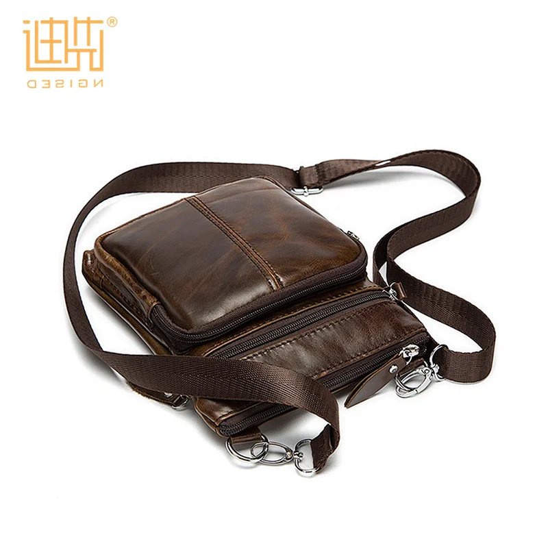 Wholesale Manufacturer Retro Casual Genuine Leather Men Crossbody  travel messenger bag For Cell Phone Wallet Passport