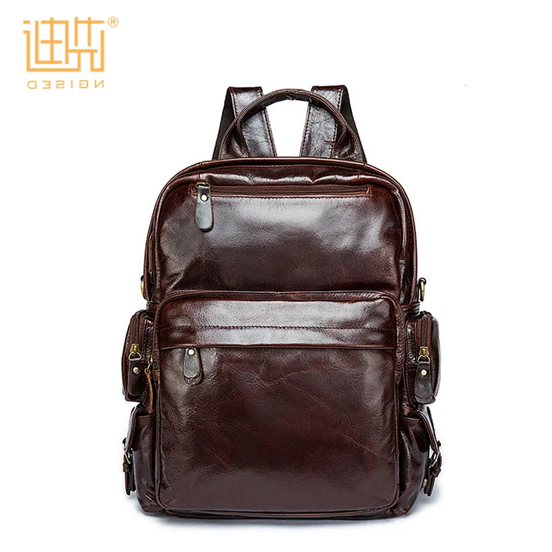 Fashion Trend Oil Wax Leather Dual-use Bag Shoulder Messenger Bag Cowhide Backpack