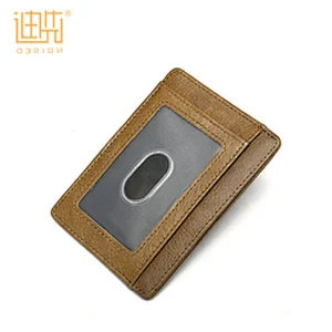 Factory Customized Wholesale Slim Leather Wallet Credit Card Case Sleeve Card Holder With ID Window