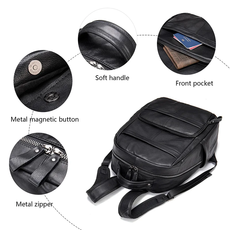 mens designer luxury unique multifunction laptop notebook pu leather travel backpack with laptop compartment