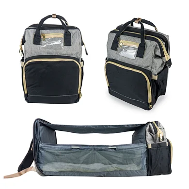 Multi-Functional Baby Portable Mummy Bag include Insulated Pocket 3 in 1 Diaper Bag Backpack Organizer with Changing Station