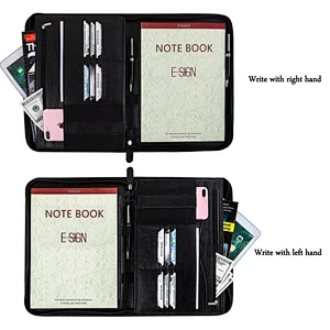 cardboard clipfolio a4 office document organiser multifunction storage briefcase pu genuine leather portfolio padfolio bag