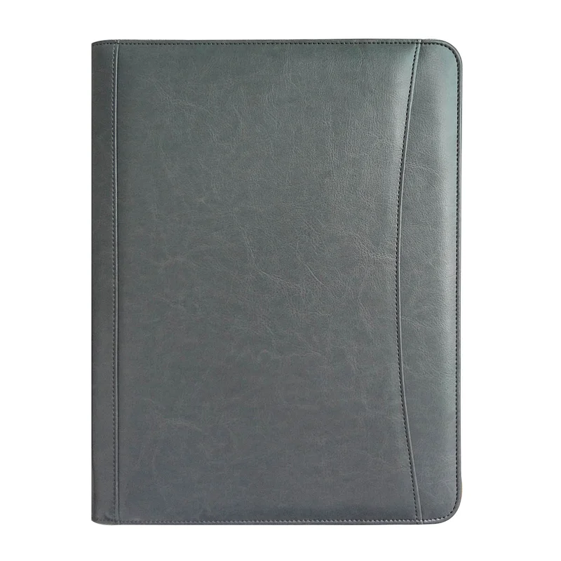 a4 writing pad business presentation file folder durable document bag pu leather portfolio padfolio with zippered closure