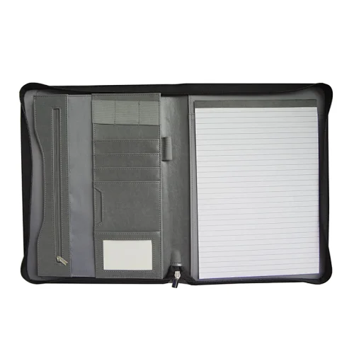 a4 writing pad business presentation file folder durable document bag pu leather portfolio padfolio with zippered closure