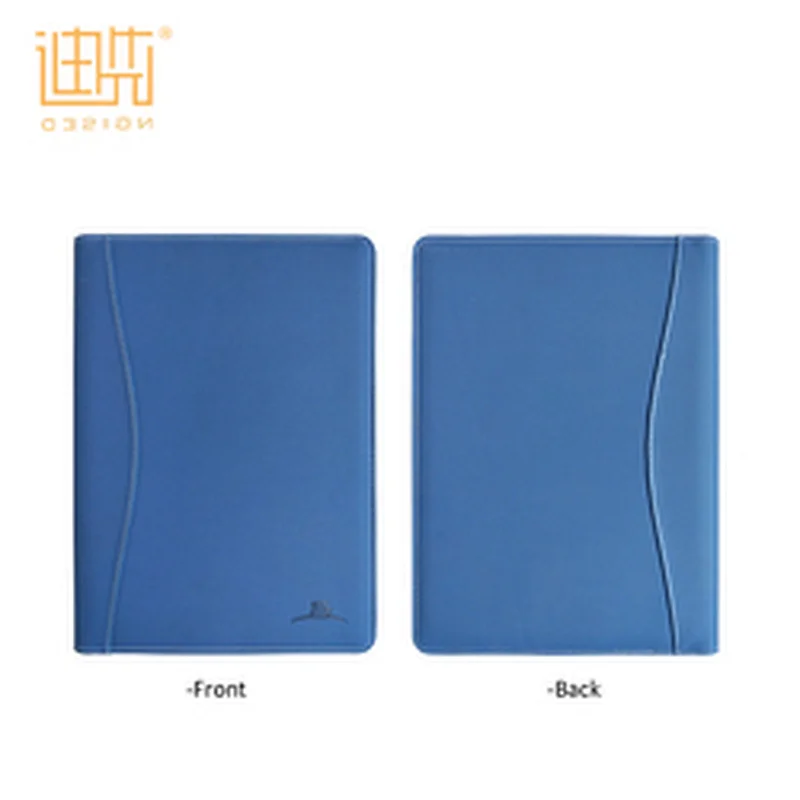 High quality custom blue A4 PU leather file folder with exquisite and durable