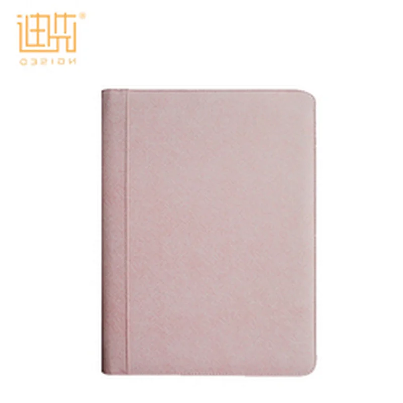 China wholesale zipper Fashion lady pink leather portfolio with tablet holder