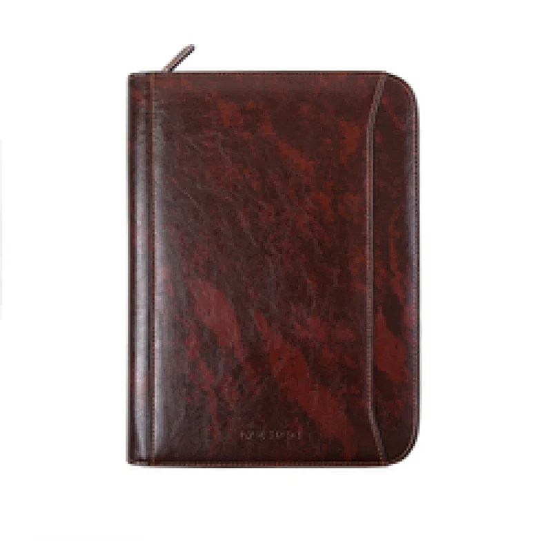 cartera de cuero con cremallera a4
