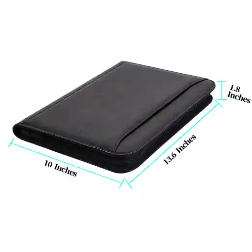 a4 leather zipper portfolio