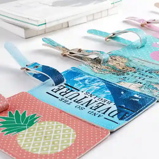 leather travel baggage bag suitcase luggage tags