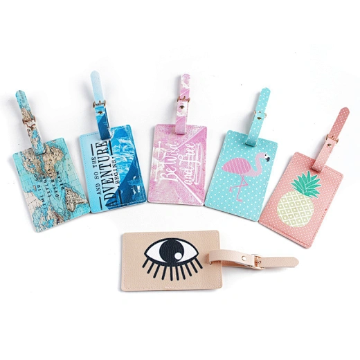 leather travel baggage bag suitcase luggage tags