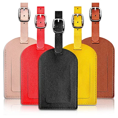 New Design High Quality Customise Airline Eco Friendly Multi Color Vintage Faux Leather Airline Luggage Tag