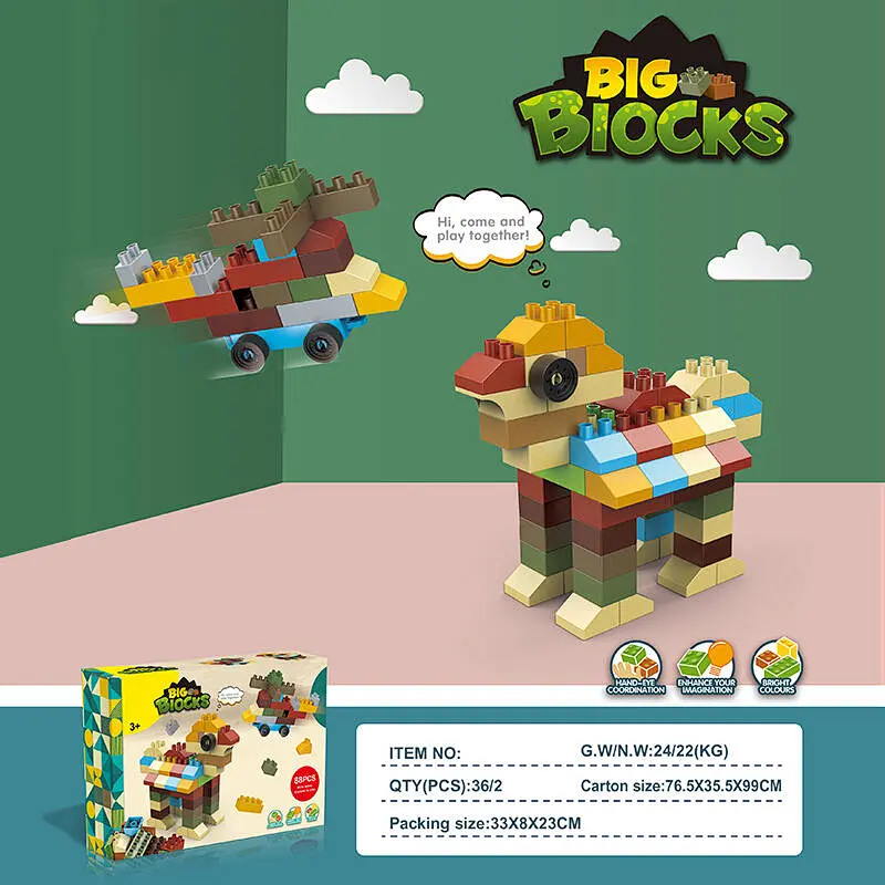 Kid Building Blocks DIY Toys 88 Pieces