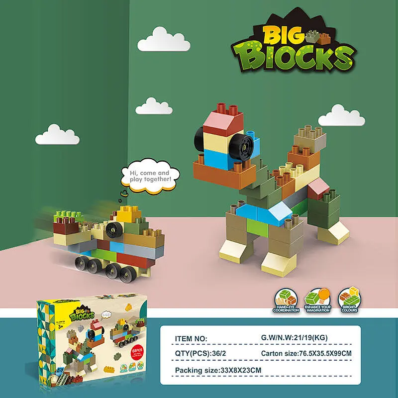 Kid Building Blocks DIY Toys 68 Pieces