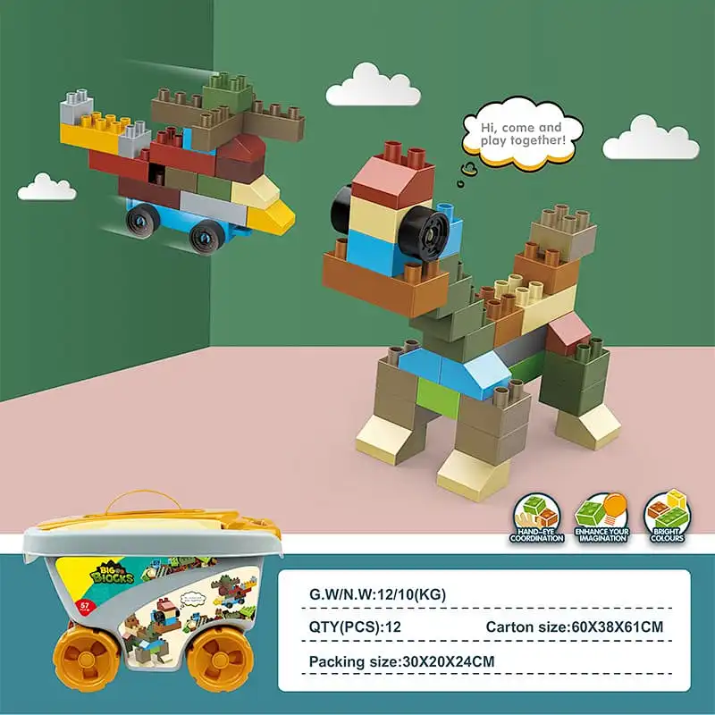 Kid Building Blocks DIY Toys 57 Pieces