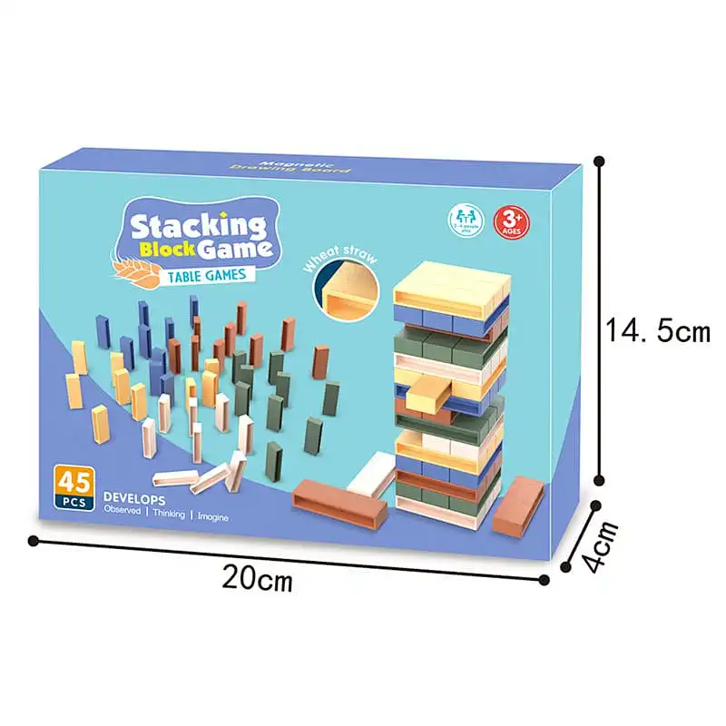 DOMINO Block Stacking Game 45 Pieces