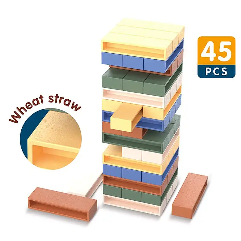 DOMINO Block Stacking Game 45 Pieces
