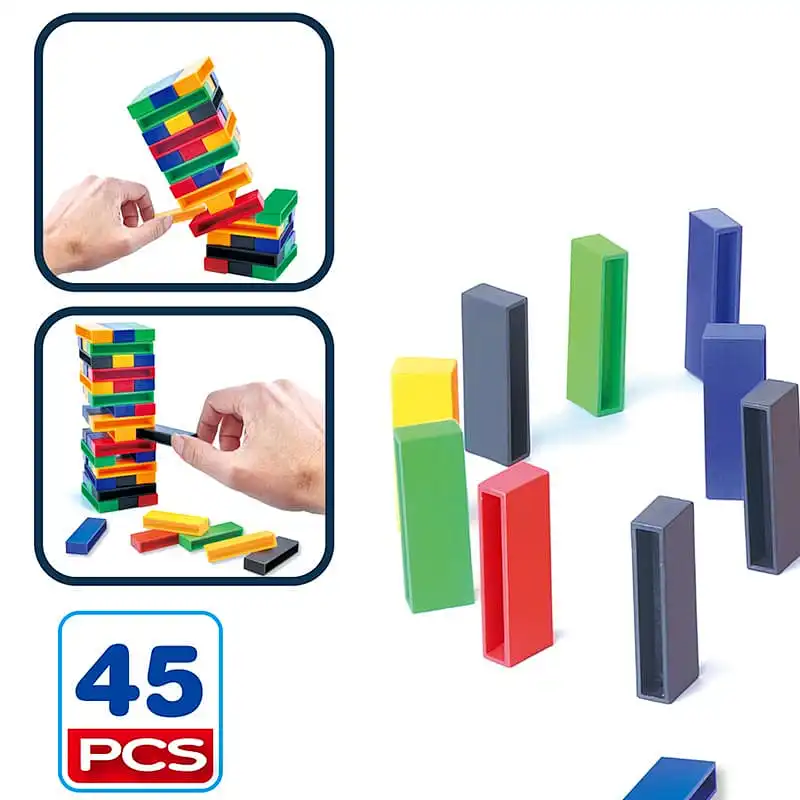 DOMINO Block Stacking Game 45 Pieces