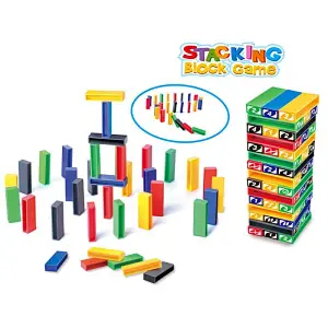 DOMINO Block Stacking Game 45 Pieces