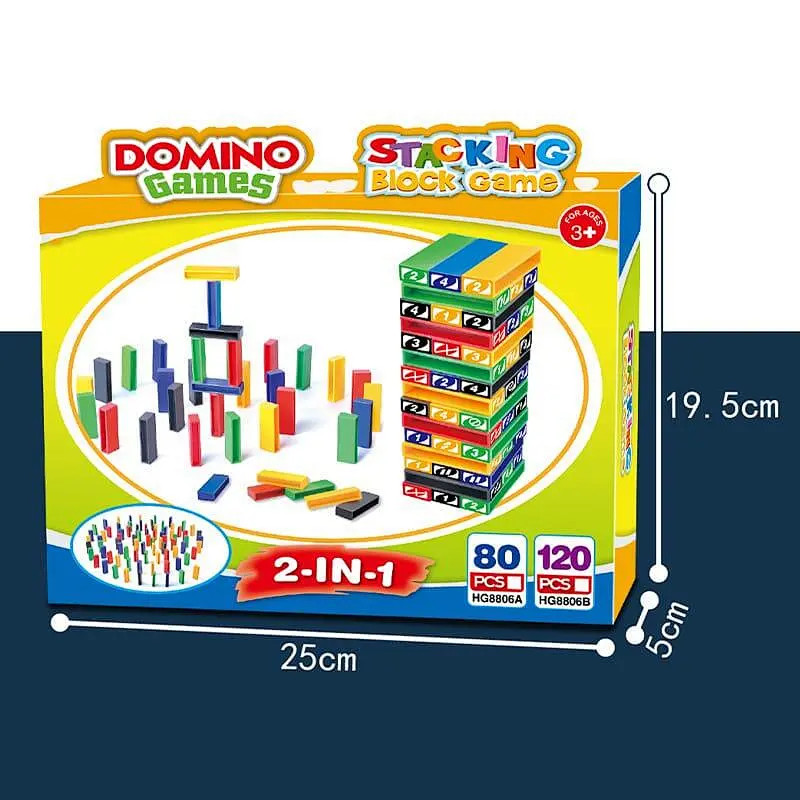 DOMINO Block Stacking Game 120 Pieces