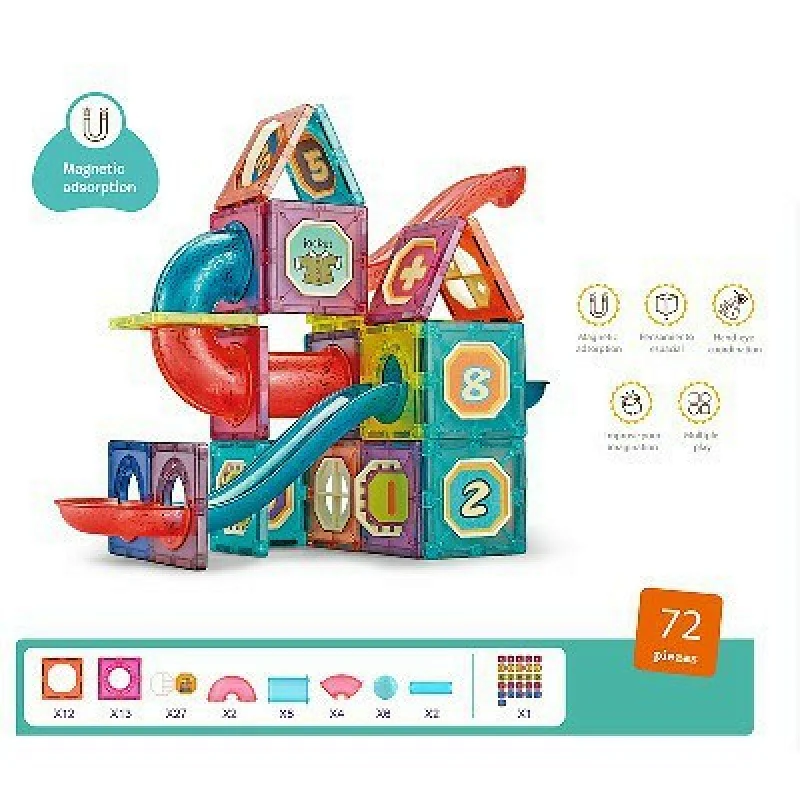 DIY 72 Pieces Magnetic Blocks Set
