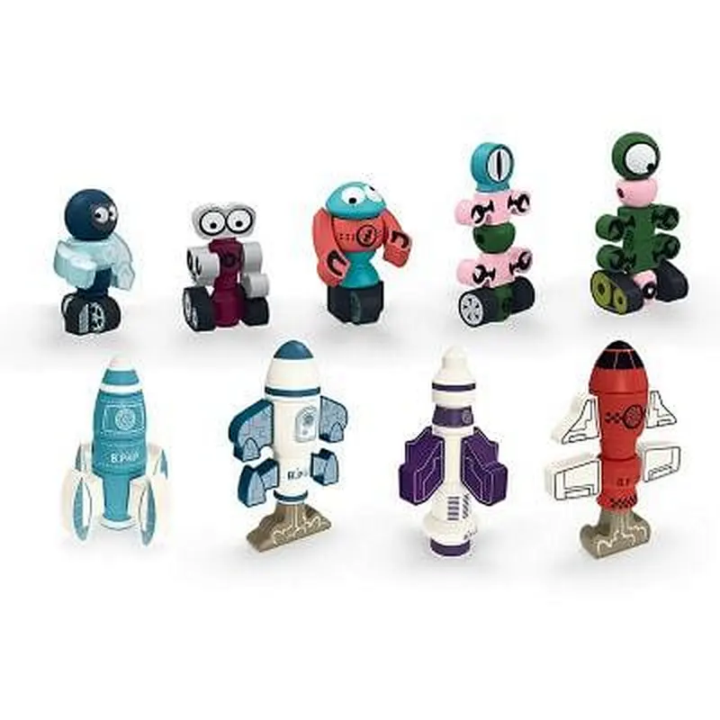 Magnetic Toys Rockets & Robots 68 Pieces