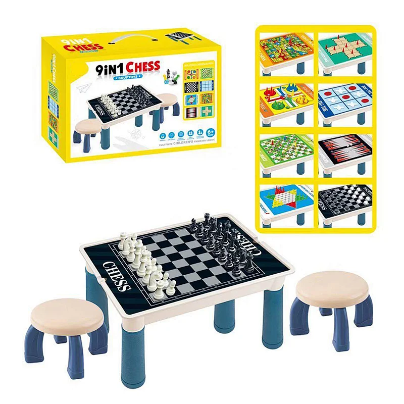 Magnetic 9 in 1 Chess with Table