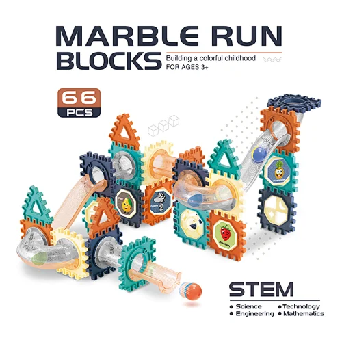 66 Pieces Magnetic Ball Track Building Blocks