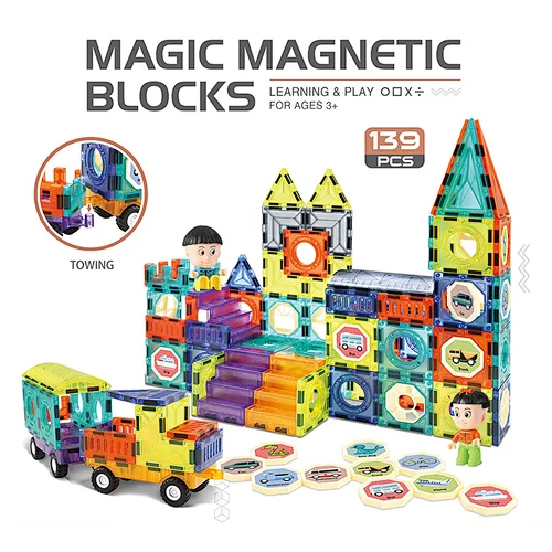 139 Pieces Magnetic Ball Track Building Blocks