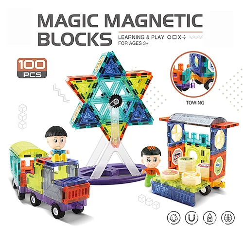 100 Pieces Magnetic Ball Track Building Blocks