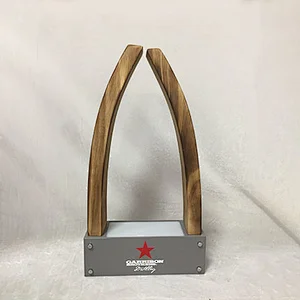 Customized Single Bottle Acrylic Wood Display Stand Led Bottle Glorifier