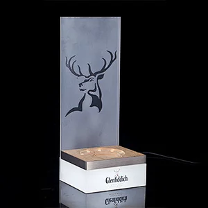 Single-bottle Acrylic Wood Aluminum Alcohol Display Rack Led Bottle Glorifier Stand