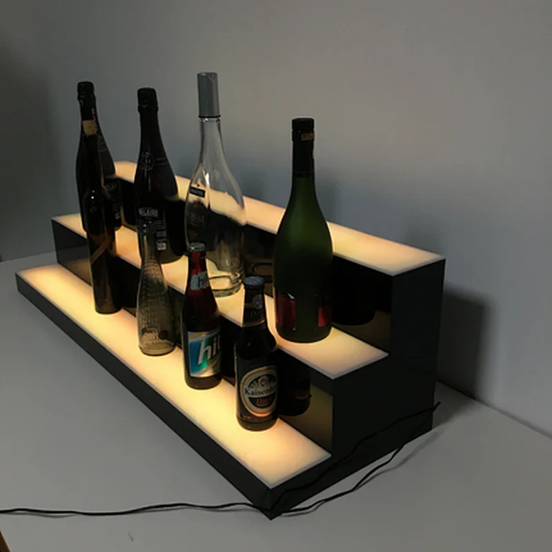 3-tier RGB LED Light  Shelf Liquor Bottle Display Stand
