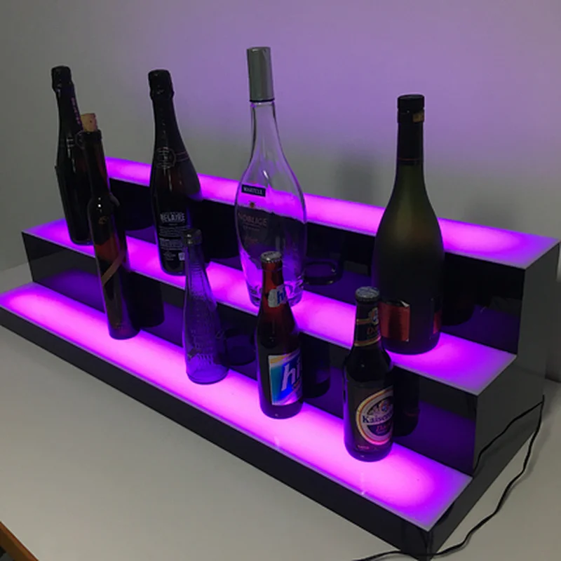 3-tier RGB LED Light  Shelf Liquor Bottle Display Stand