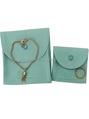 SUEDE BUTTON JEWELLERY ENVELOPE POUCHES JEWELRY SUEDE POUCHES BUTTON CLOSURE VELVET COSMETIC BAG