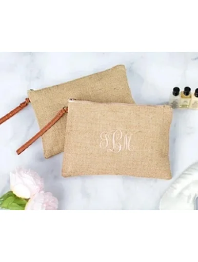 jute cosmetic bag