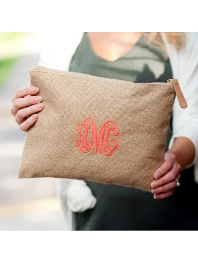 jute cosmetic bag