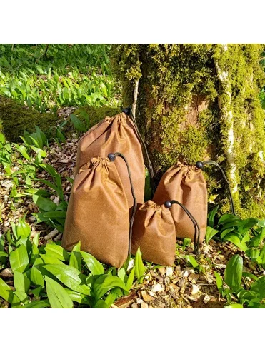 Reusable outdoor camping multipurpose foldable garden tool organizer hanging waxed canvas storage drawstring bag
