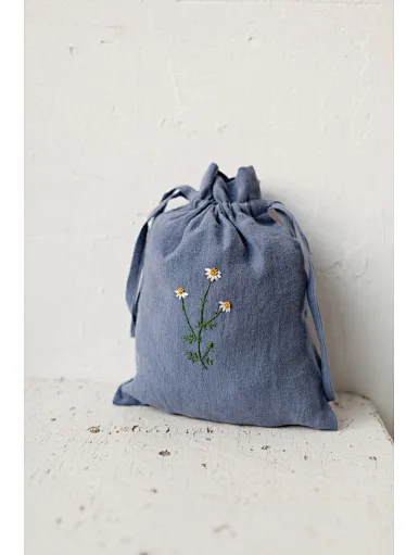 drawstring linen bag