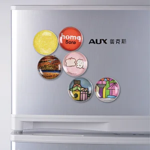 GOODADV custom personalilzed round crystal glass fridge magnet