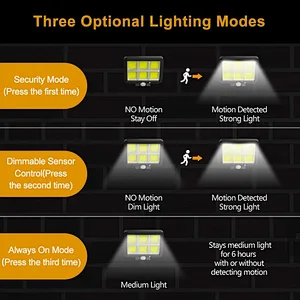 3 Mode Solar Lights Outdoor Motion Sensor 240 Bright COB LED With Adjustable Panels
