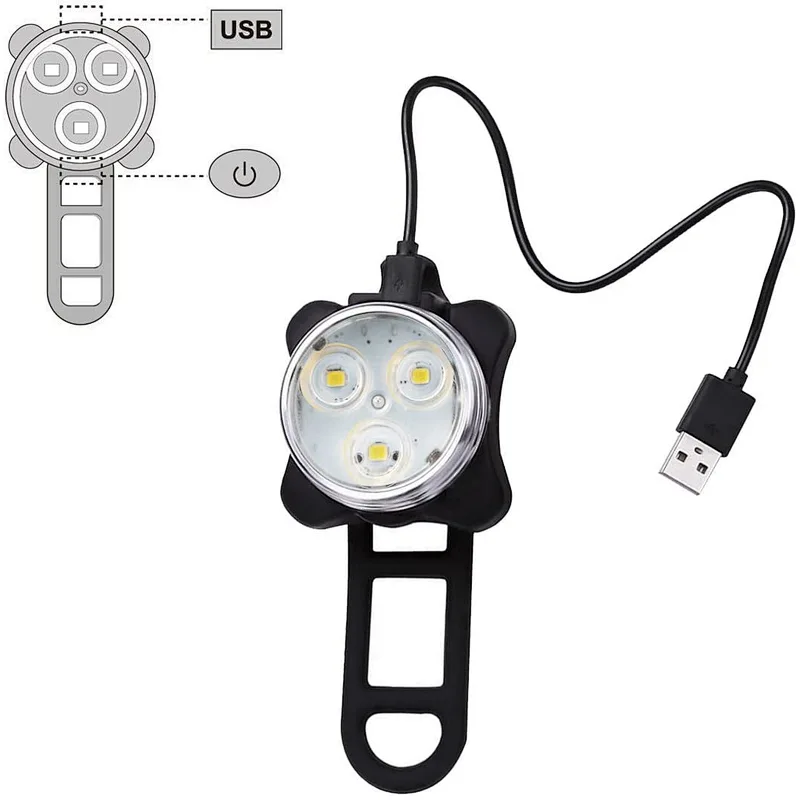 4 Light Mode USB Rechargeable Bike Light Set