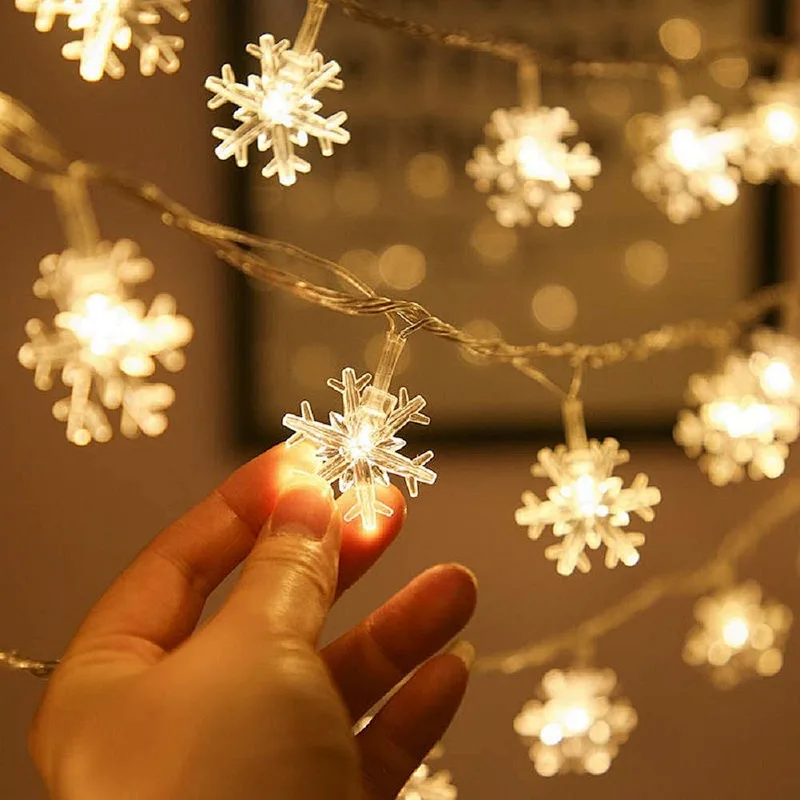 100LED 8 Modes Home Decoration Lights Christmas Snowflake Lights String