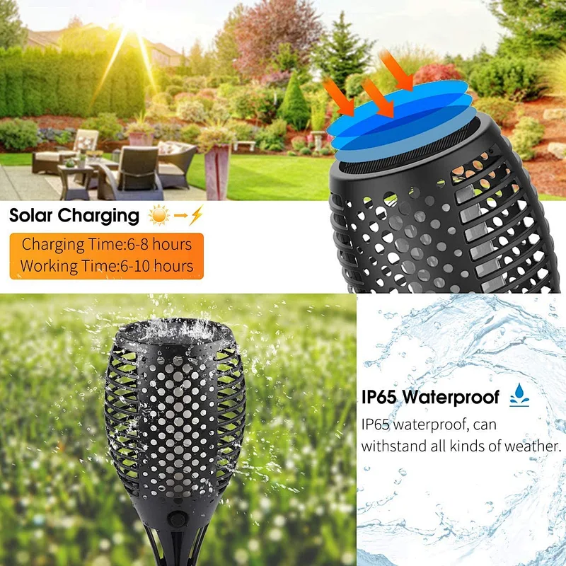 2021 Solar Sensor Flash Flame Garden Decoration Waterproof Landscape light