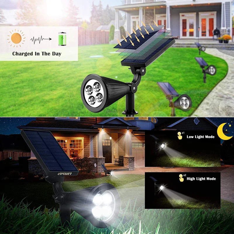 Outdoor Adjustable Waterproof Spot Solar Lights for Landscape/Wall Light